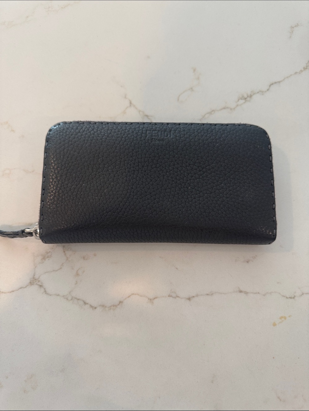 Fendi Black Pebbled Leather Wallet